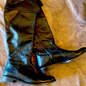 Robert Clergerie Black Leather knee-high boots - size 7